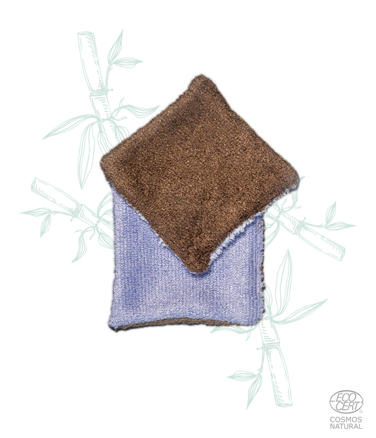 2 Pad Struccanti Doppi Bicolore Riutilizzabili in Fibra di Bambù