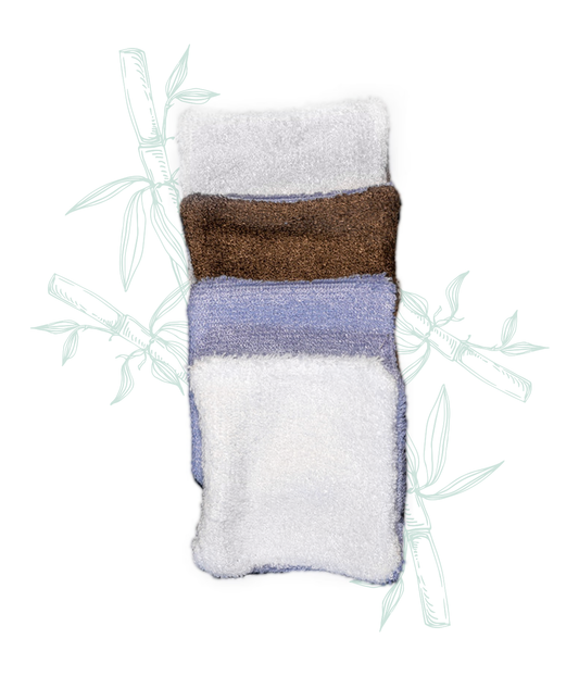 4 Pad Struccanti Doppi Bicolore Riutilizzabili in Fibra di Bambù