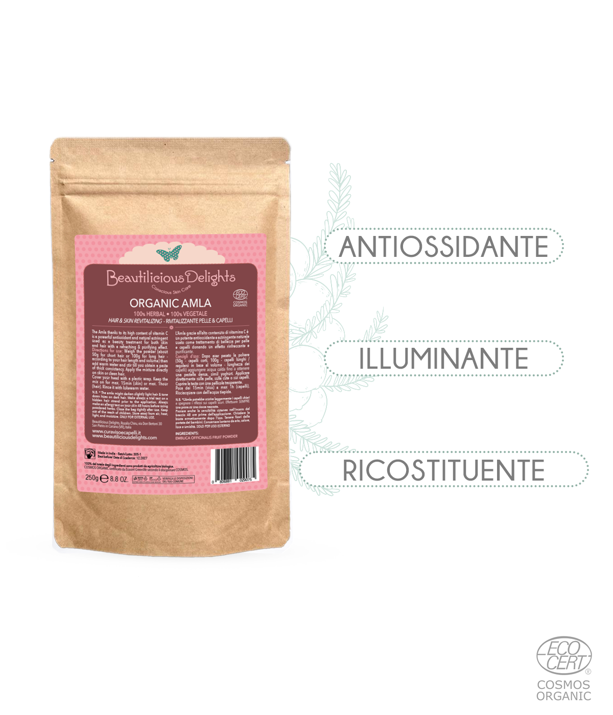 Amla BIO - Rimedio Naturale Rinforzante Capelli & Illuminante Viso Cosmos Organic