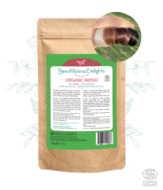 Henné Nero BIO (Indigo Indigofera Tinctoria) Tinta Naturale Capelli Cosmos Organic
