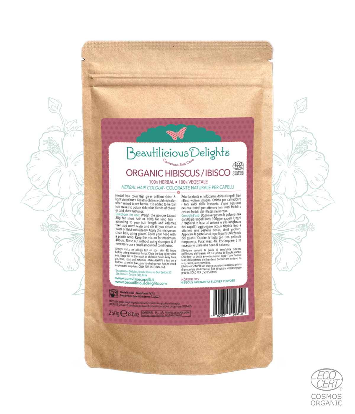 Organic Hibiscus - Natural Hair Plum Highlighting Color Cosmos Organic