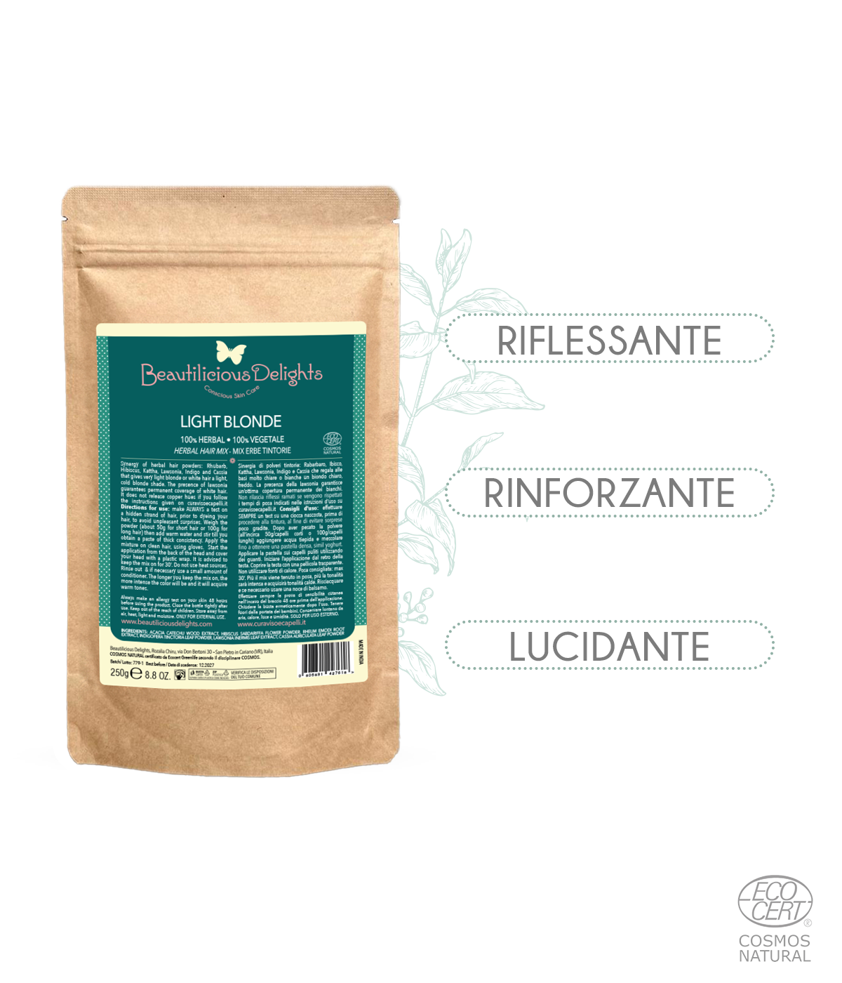 Light Blonde - Biondo Chiaro - Mix Erbe Tintorie Cosmos Natural