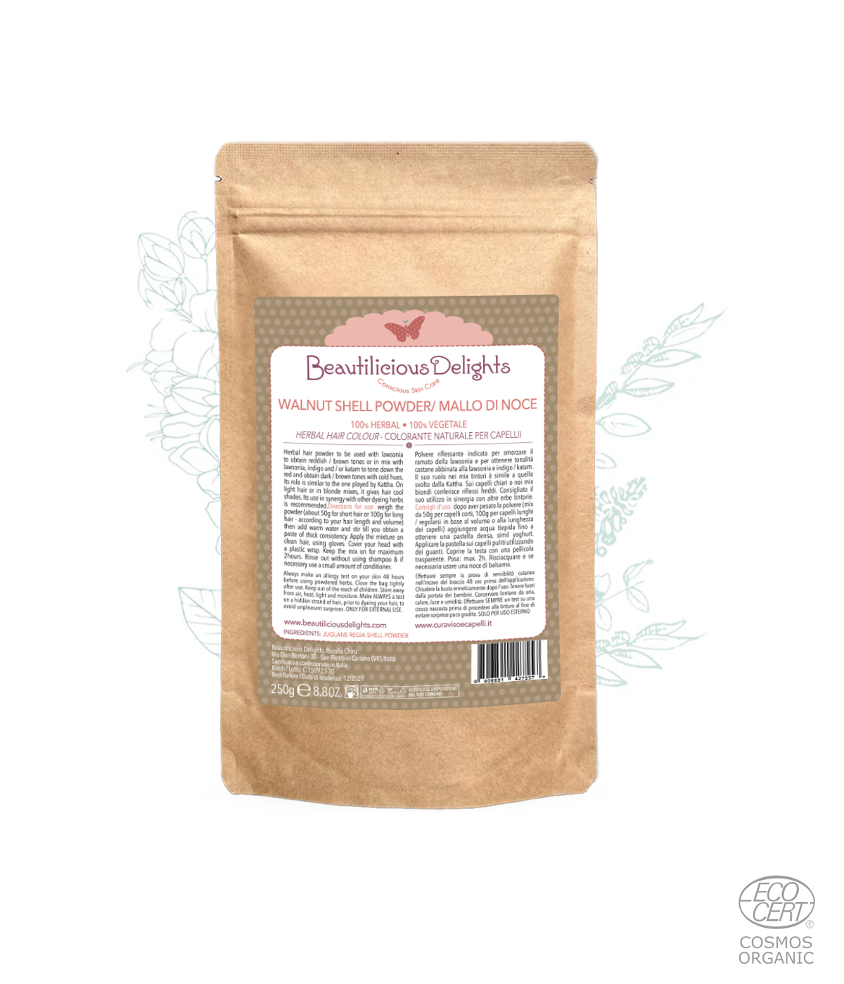 Walnut Husk - Natural Brown or Brown Tone Hair Reflector
