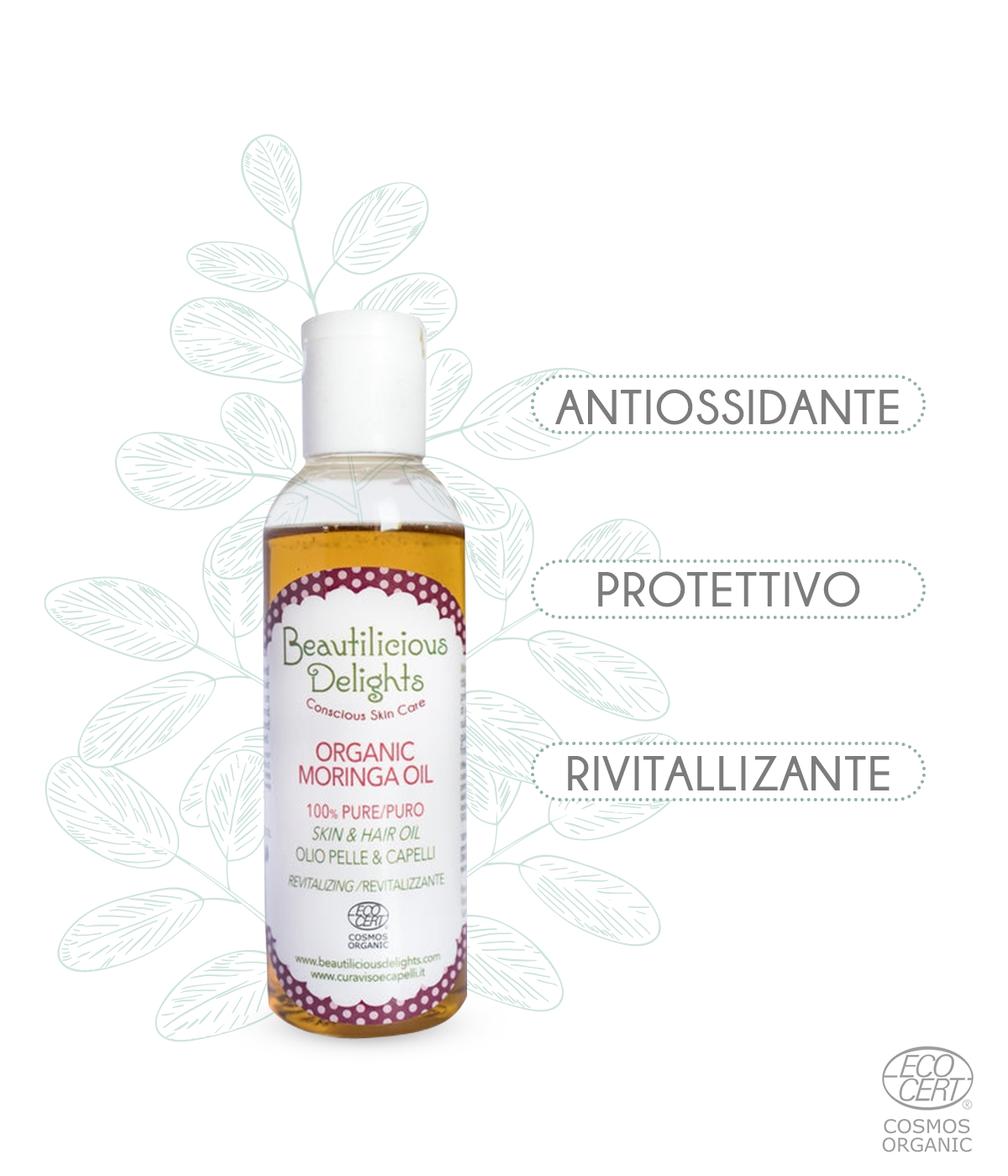 Olio di Moringa Bio - Rivitalizzante Pelle & Capelli Cosmos Organic