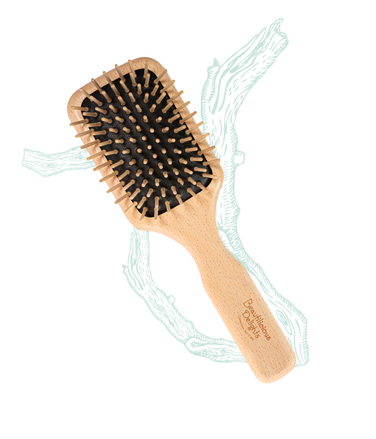 Spazzola Antistatica Midi per Capelli Medio Lunghi in Legno di Faggio Cerato