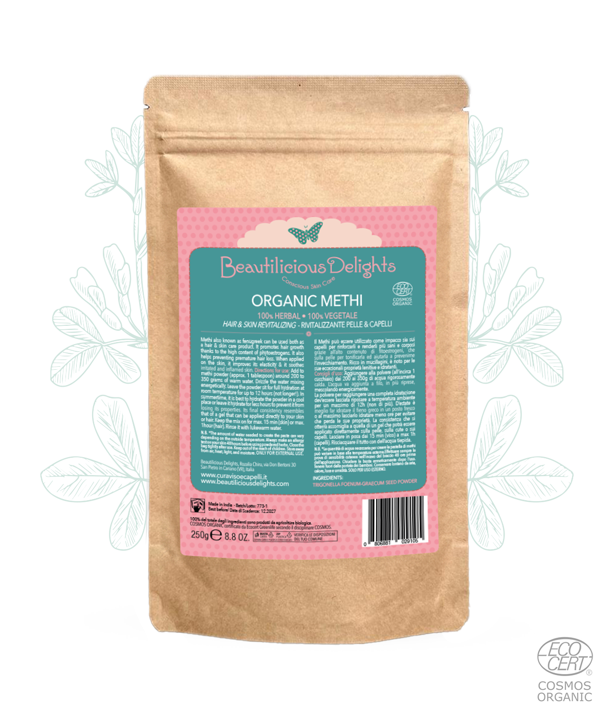 Organic Fenugreek (Methi) Natural Remedy for Hair Growth & Glowing Skin Cosmos Organic