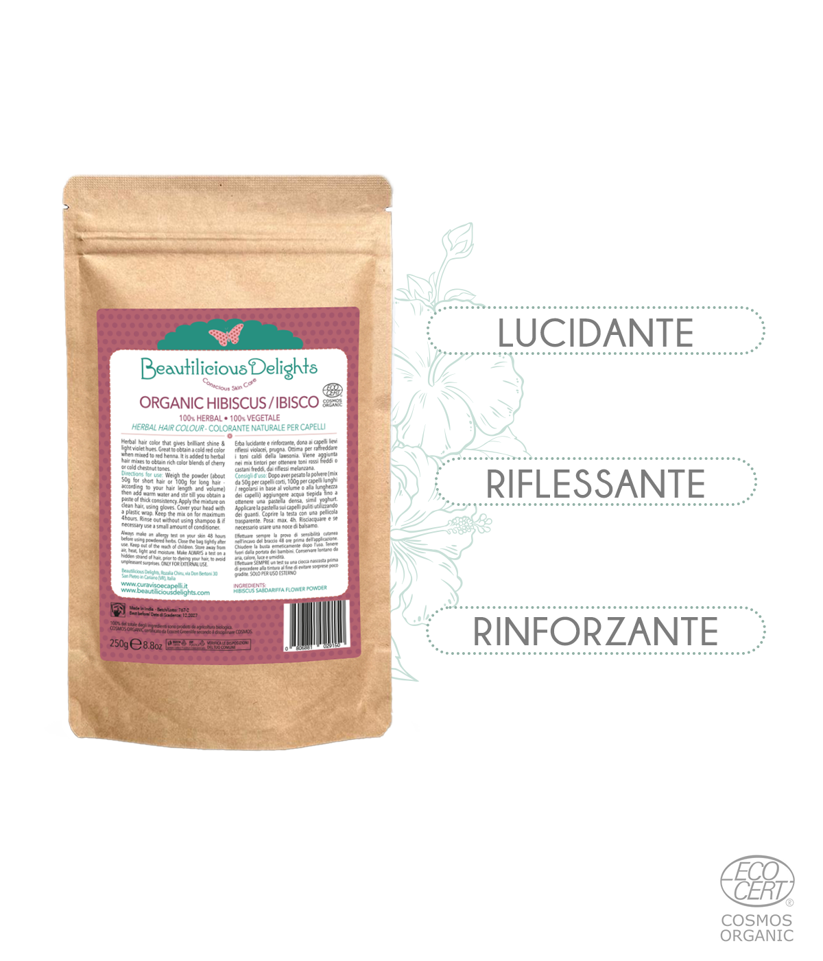 Organic Hibiscus - Natural Hair Plum Highlighting Color Cosmos Organic