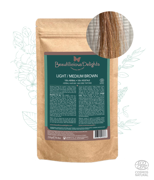 Light - Medium  Brown - Castano Medio-Chiaro-  Mix Erbe Tintorie Cosmos Natural