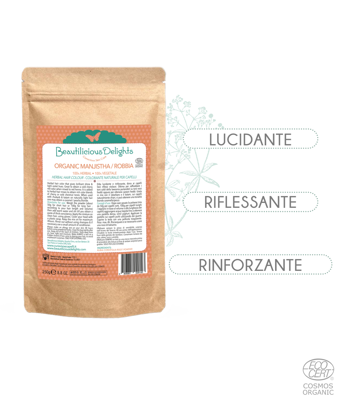 Robbia / Manjistha BIO - Riflessante Naturale Rosso Ciliegia Cosmos Organic