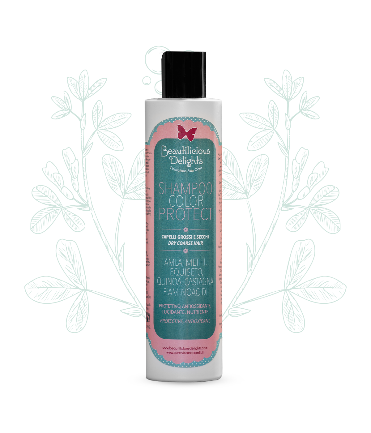 Shampoo COLOR PROTECT Capelli Grossi al Methi, Quinoa e Moringa
