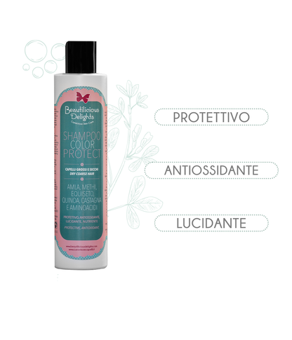 Shampoo COLOR PROTECT Capelli Grossi al Methi, Quinoa e Moringa