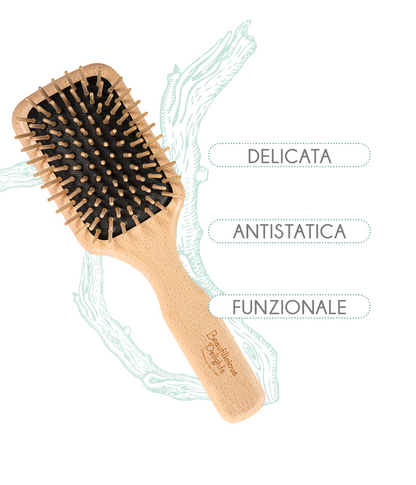 Midi Antistatic Brush for Medium-Long Hair in Waxed Beech Wood