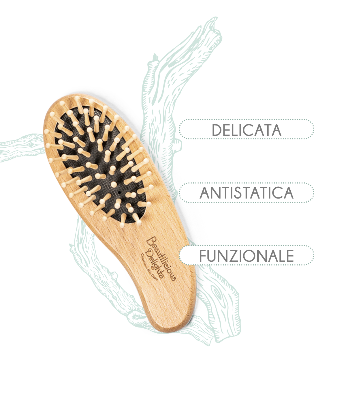 "The Cuddle" - Beech wood Hair Brush with massaging action