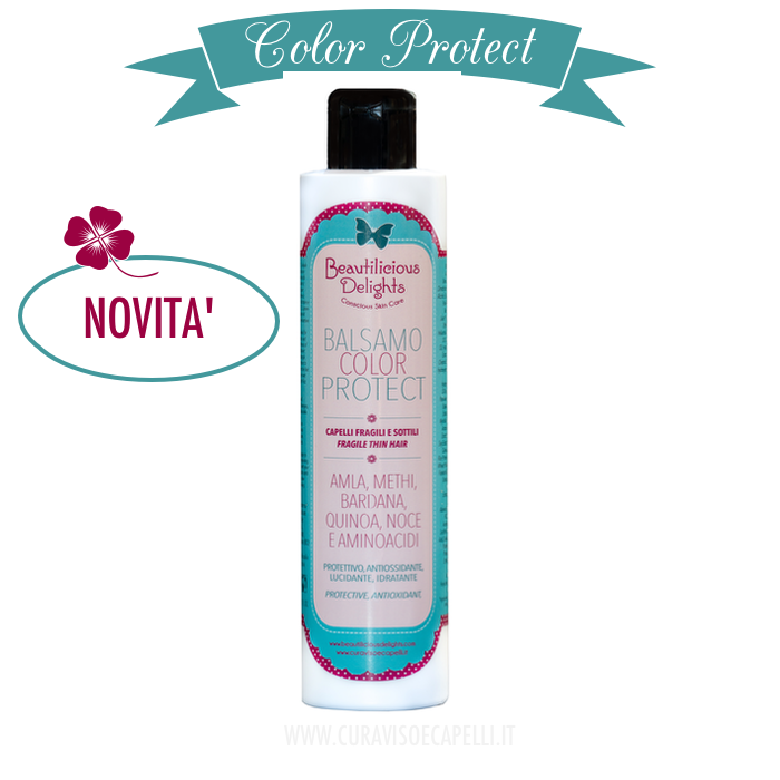 Balsamo COLOR PROTECT Capelli Fini al Methi, Equiseto, Castagna e Moringa Beautilicious