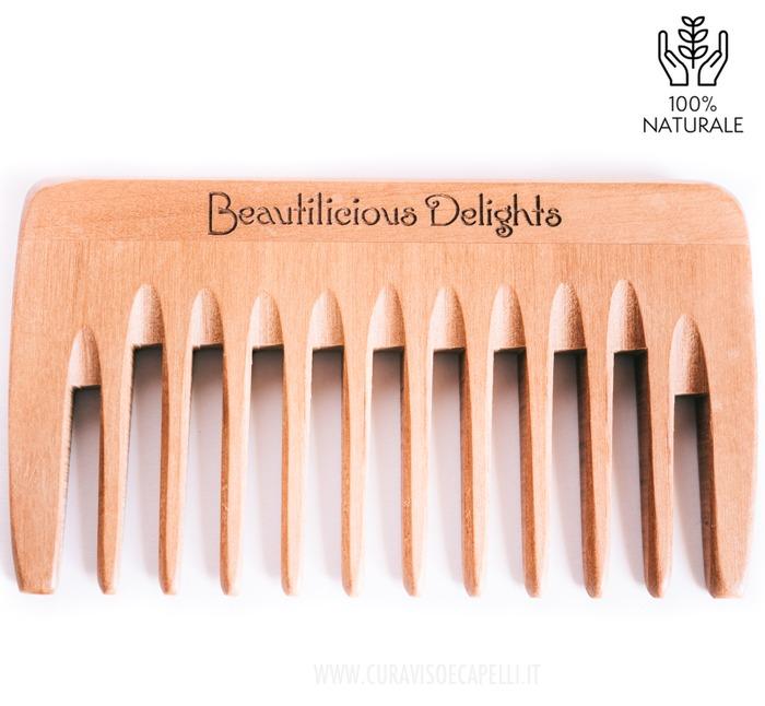 Pettine Capelli "Coccola" in Legno di Pero a denti larghi - Beautilicious Delights 