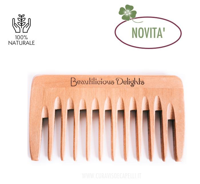 Pettine Capelli "Coccola" in Legno di Pero a denti larghi - Beautilicious Delights 