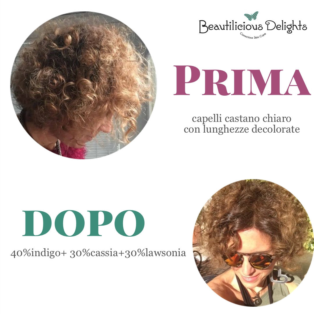 Henné Nero BIO (Indigo Indigofera Tinctoria) Tinta Naturale Capelli Cosmos Organic - Beautilicious Delights 